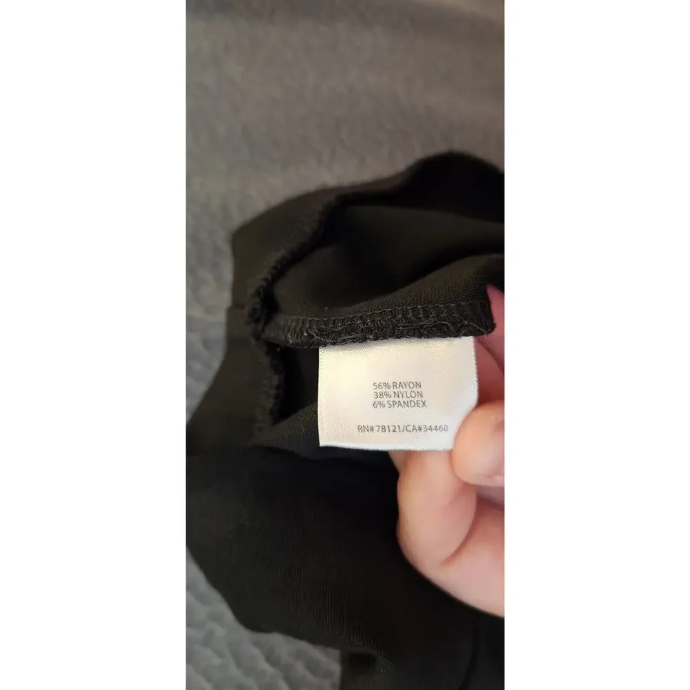 Eileen Fisher Black Rayon Blend Pull On Skinny Leggings Zipper Hem Pants‎ Sz 3X